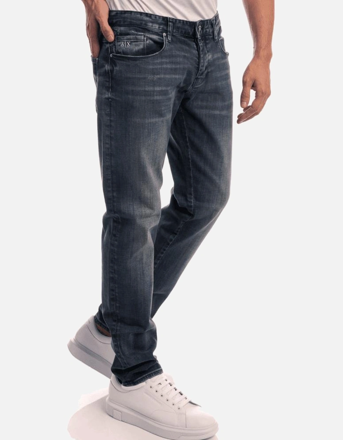 Cotton Tailored Skinny Fit Indigo Blue Jeans