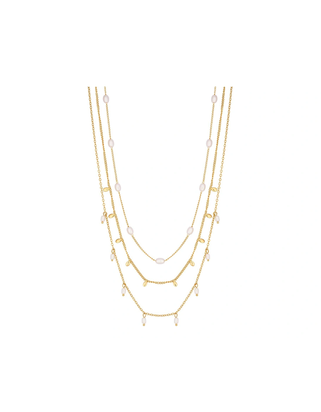 Gold Crystal And Pearl Charm Layered Necklace, 2 of 1
