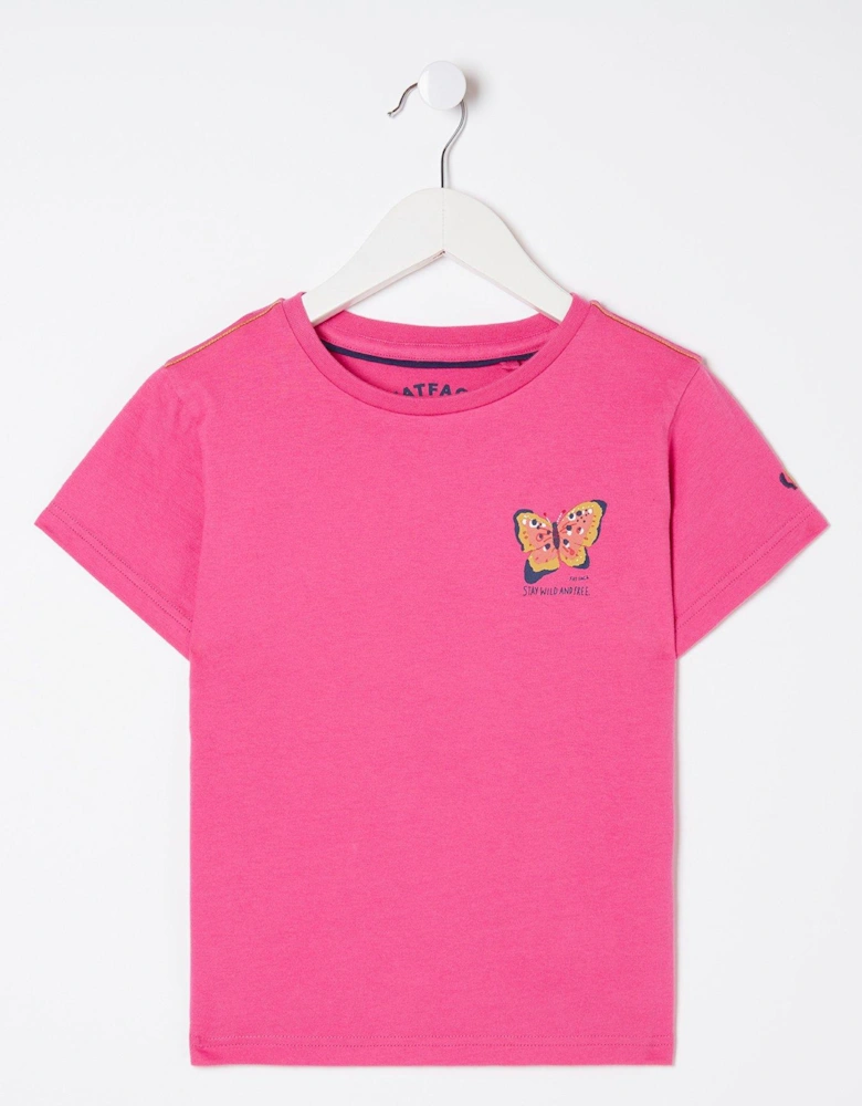 Girls Butterfly Fact Tshirt - Pink
