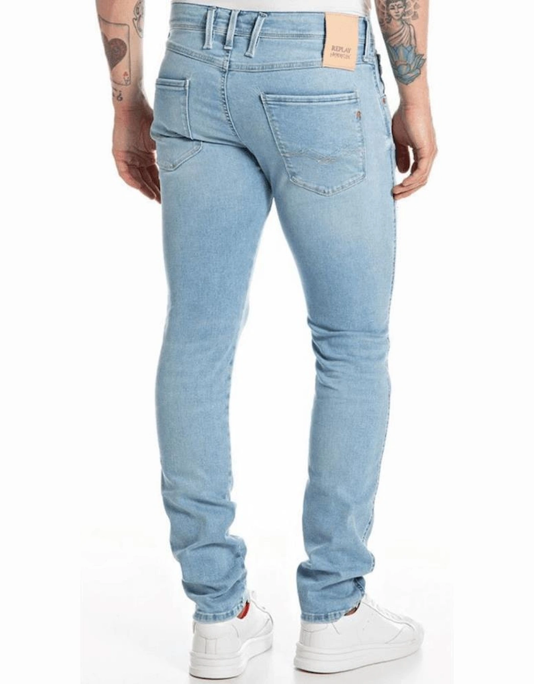 Anbass Distressed Light Wash Slim Fit Jeans