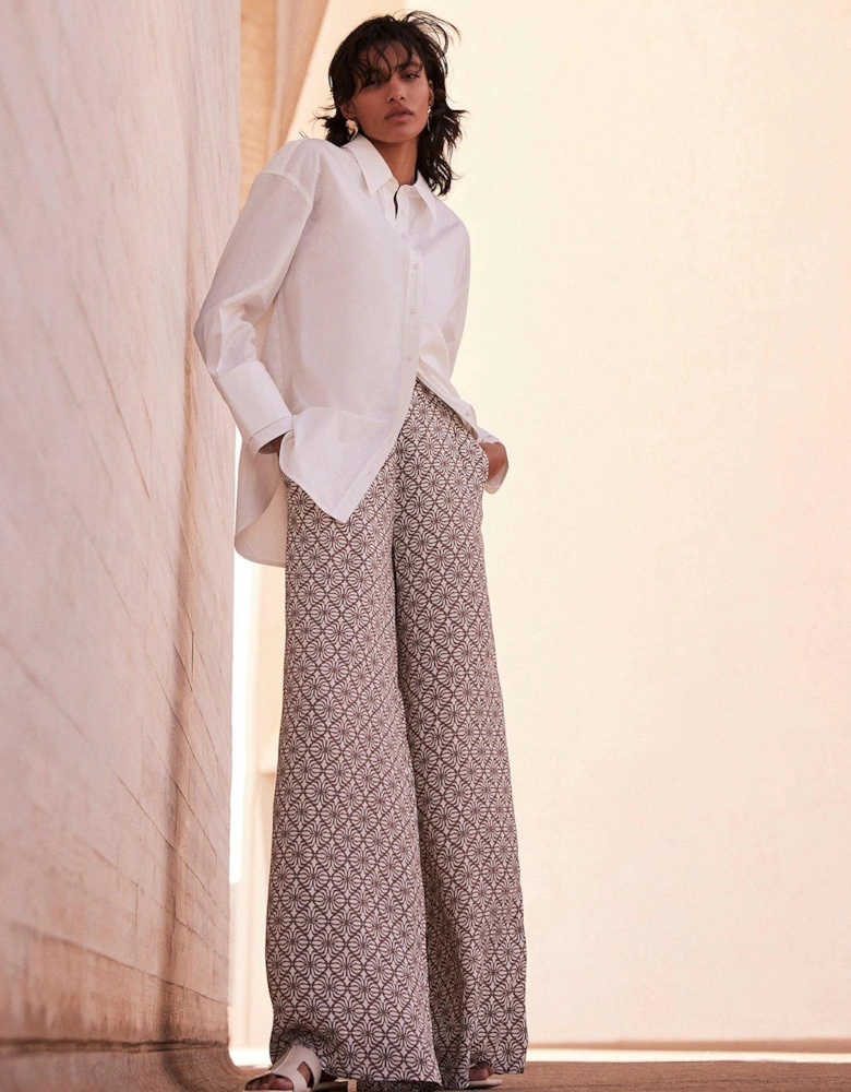 Chocolate Print Wide Trousers