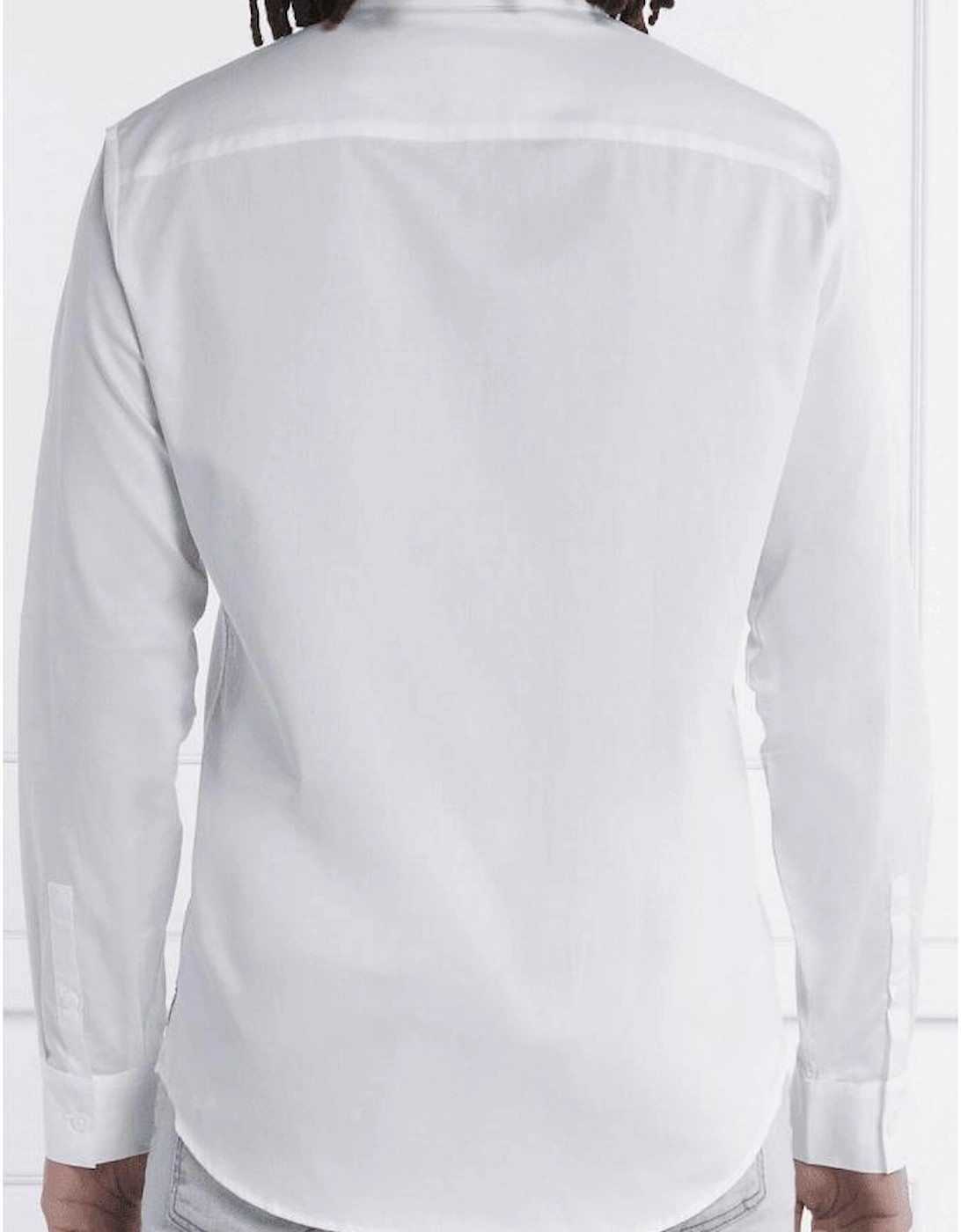 Poplin Cotton Logo White Shirt