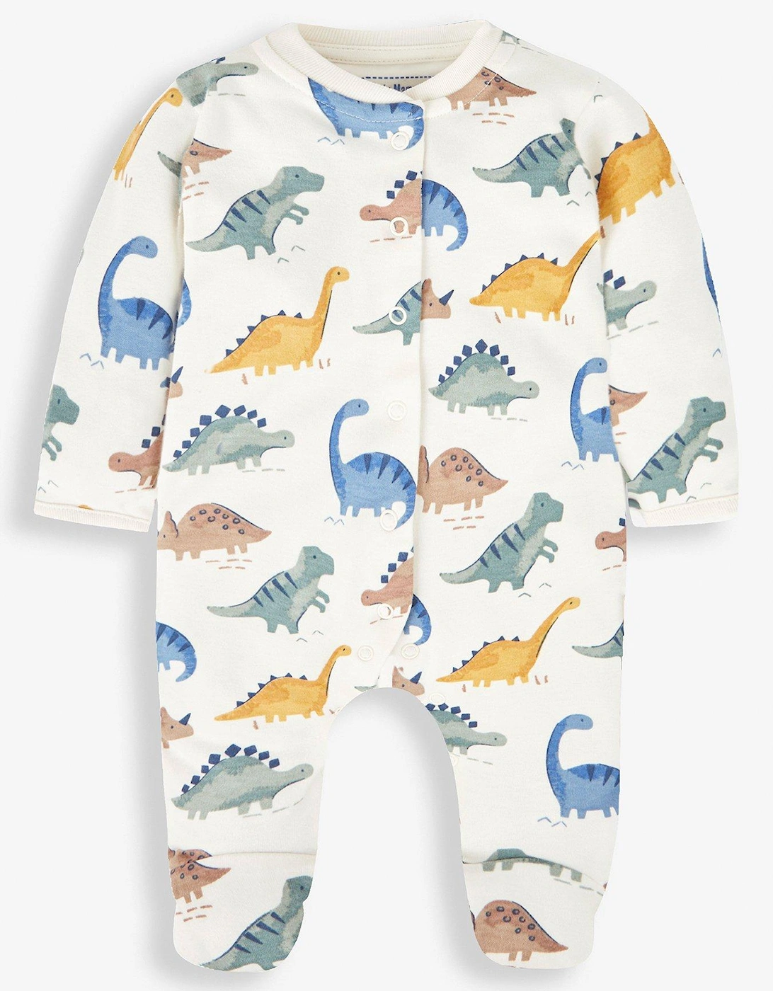 Boys Dinosaur Print Sleepsuit - Cream, 3 of 2