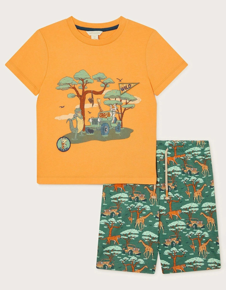 Boys Safari T-shirt And Shorts Set - Multi
