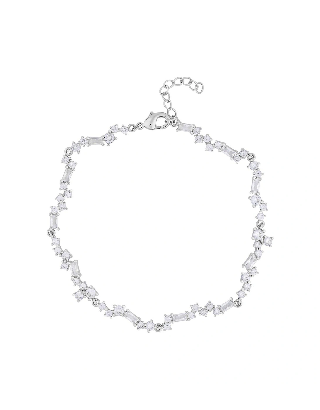 Rhodium Plated Scattered Stone Bracelet, 2 of 1