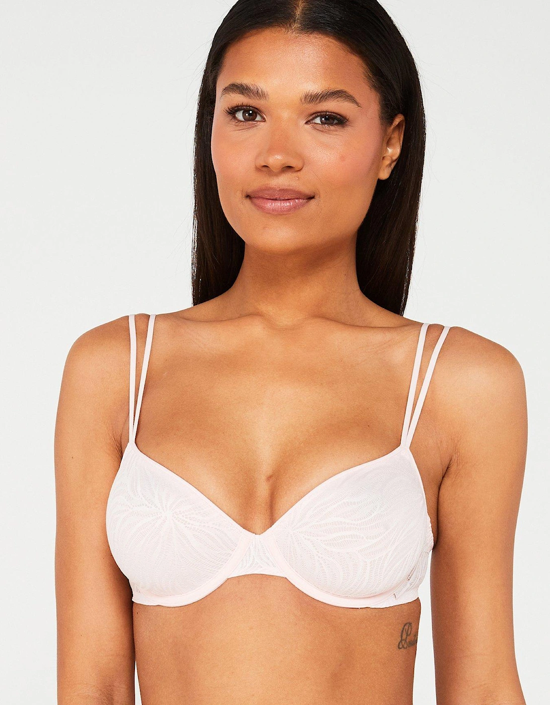 Sheer Lace Demi Bra - Pink, 5 of 4