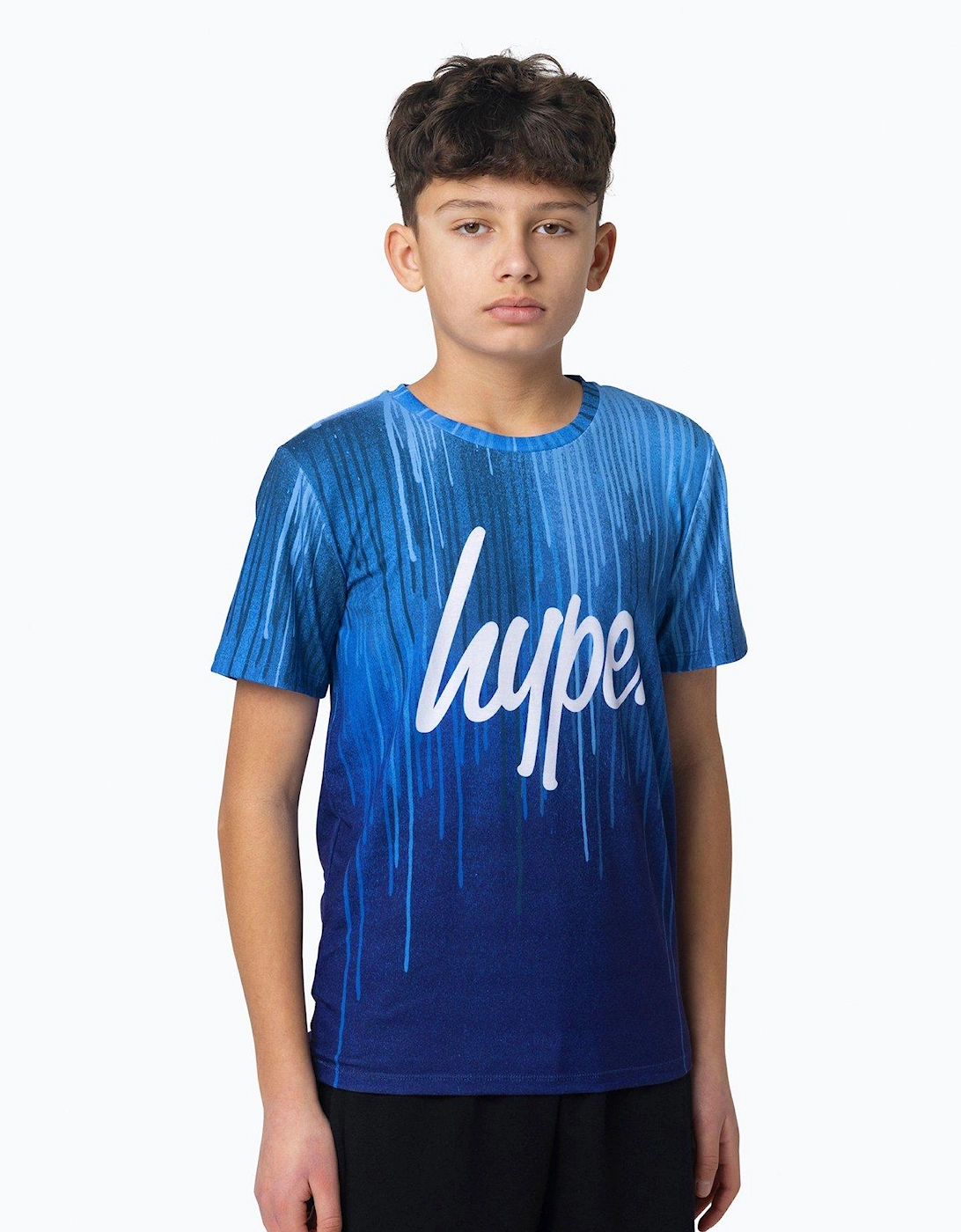 Boys Multi Blue Drips T-shirt, 3 of 2