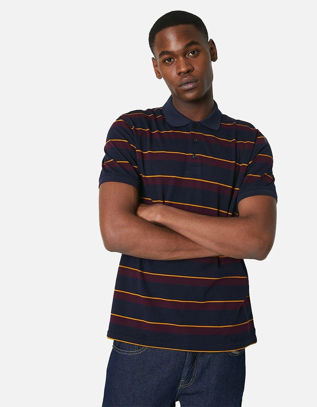 Mens College Stripe Polo Shirt, 5 of 4