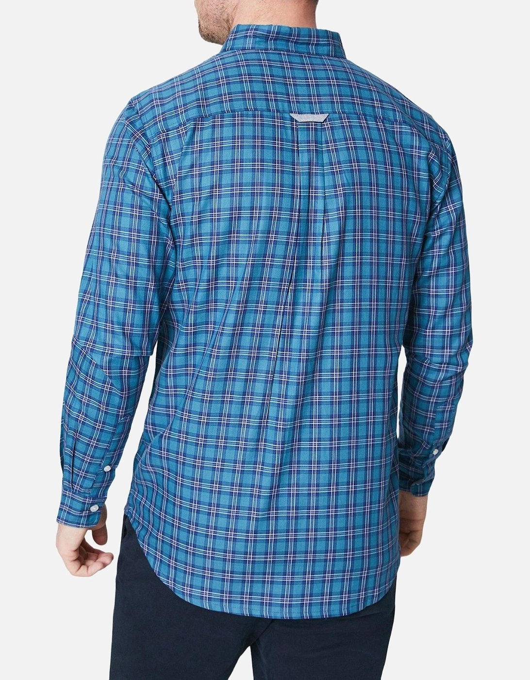 Mens Highlight Checkbox Long-Sleeved Shirt