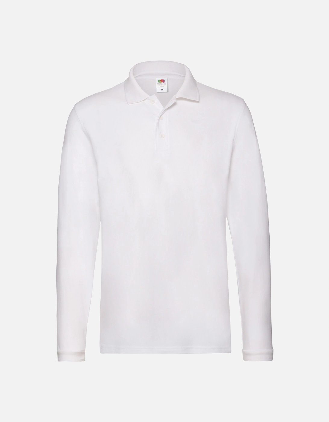 Mens Cotton Pique Long-Sleeved Polo Shirt, 4 of 3