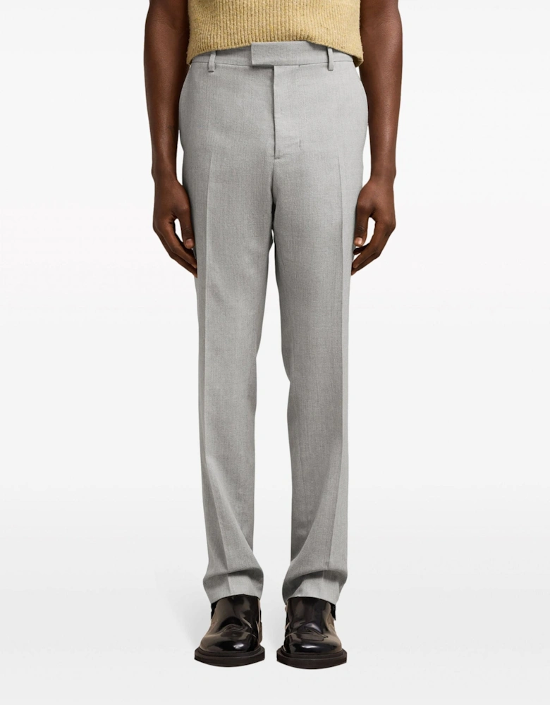 Virgin Wool Cigarette Trousers Grey