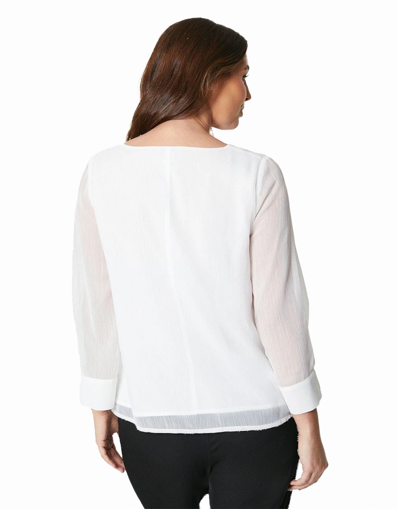 Womens/Ladies Chiffon V Neck Blouse