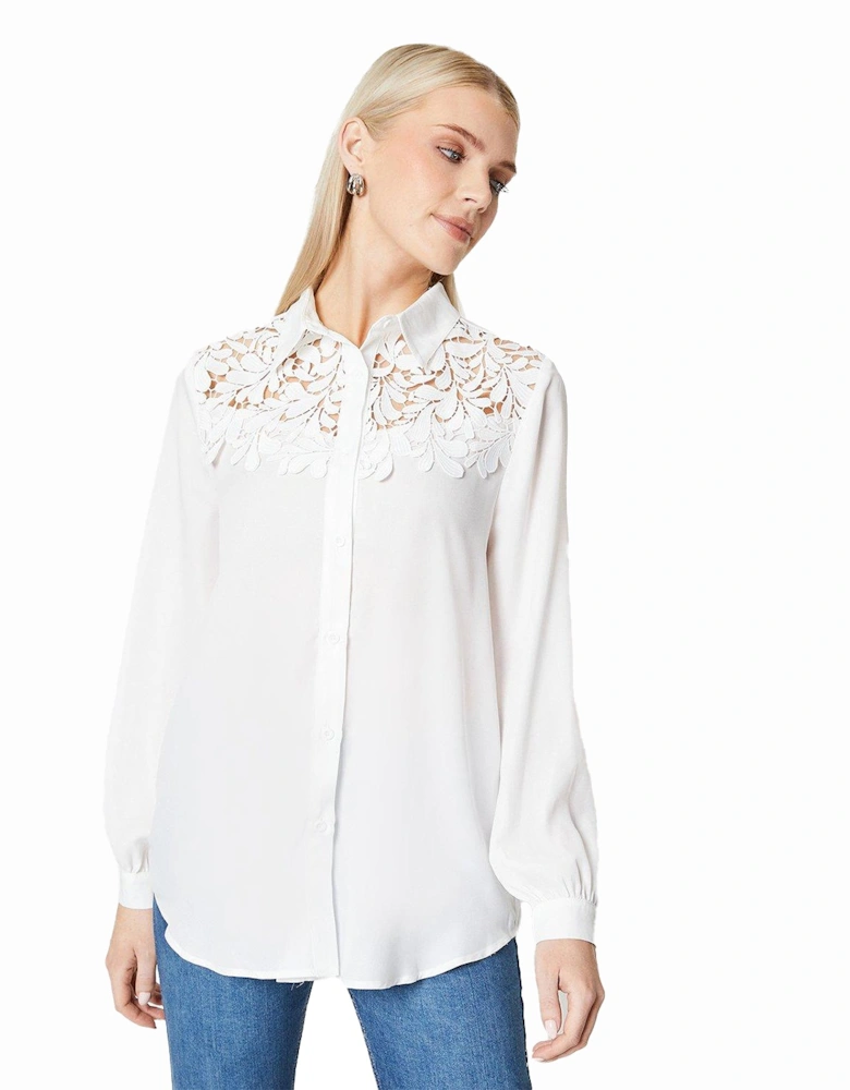 Womens/Ladies Lace Detail Shirt