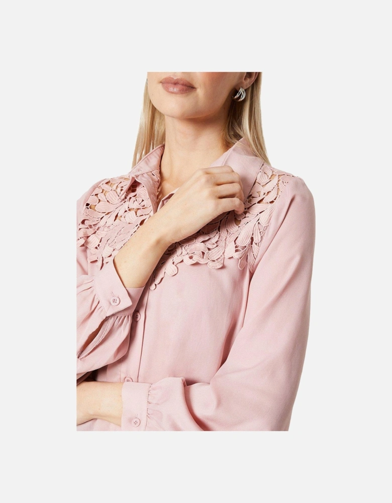 Womens/Ladies Lace Detail Shirt