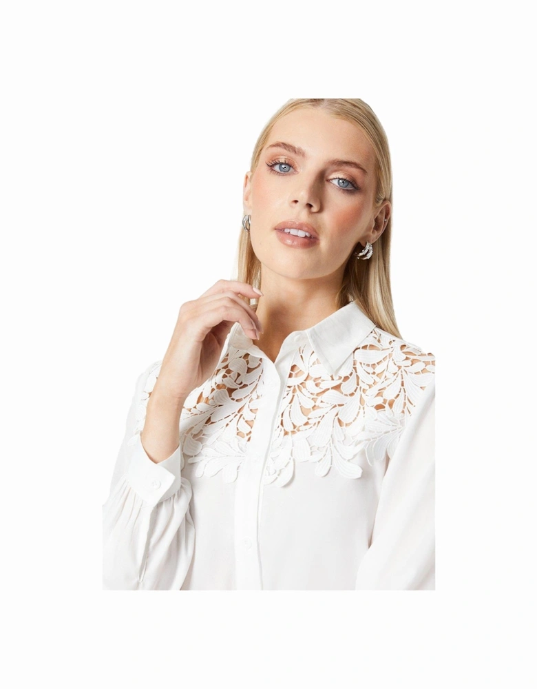 Womens/Ladies Lace Detail Shirt