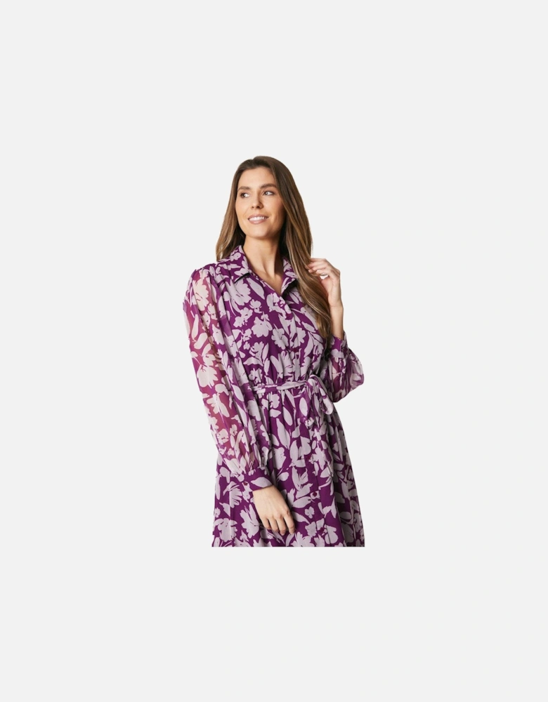 Womens/Ladies Floral Tiered Shirt Dress