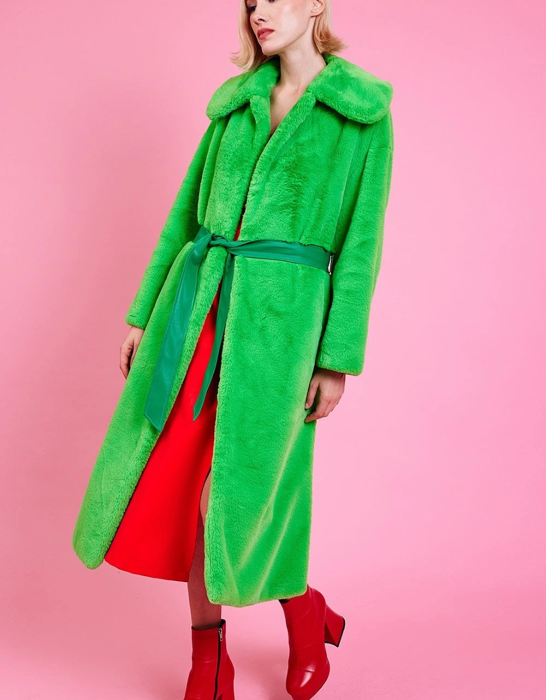 Jingo Green Faux Fur Maxi Coat, 7 of 6