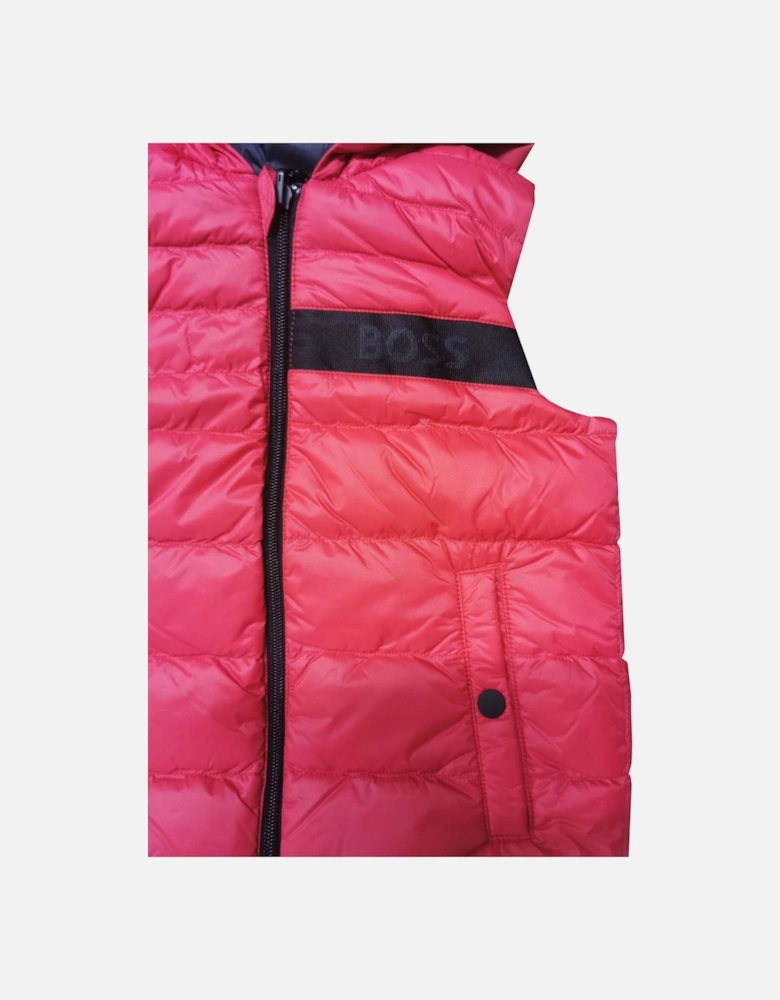 Boy's Reversible Red And Black Gilet.