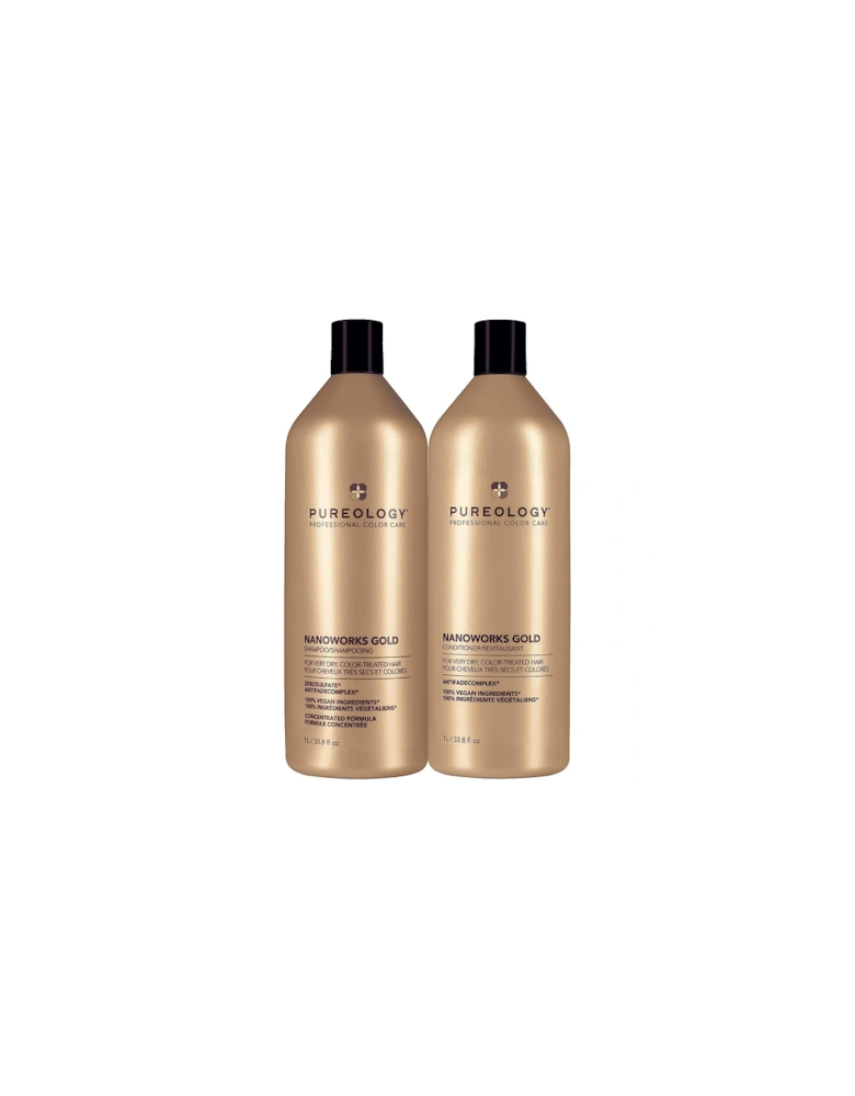 Nanoworks Gold Shampoo and Conditioner Routine For Very Dry, Colour Treated Hair