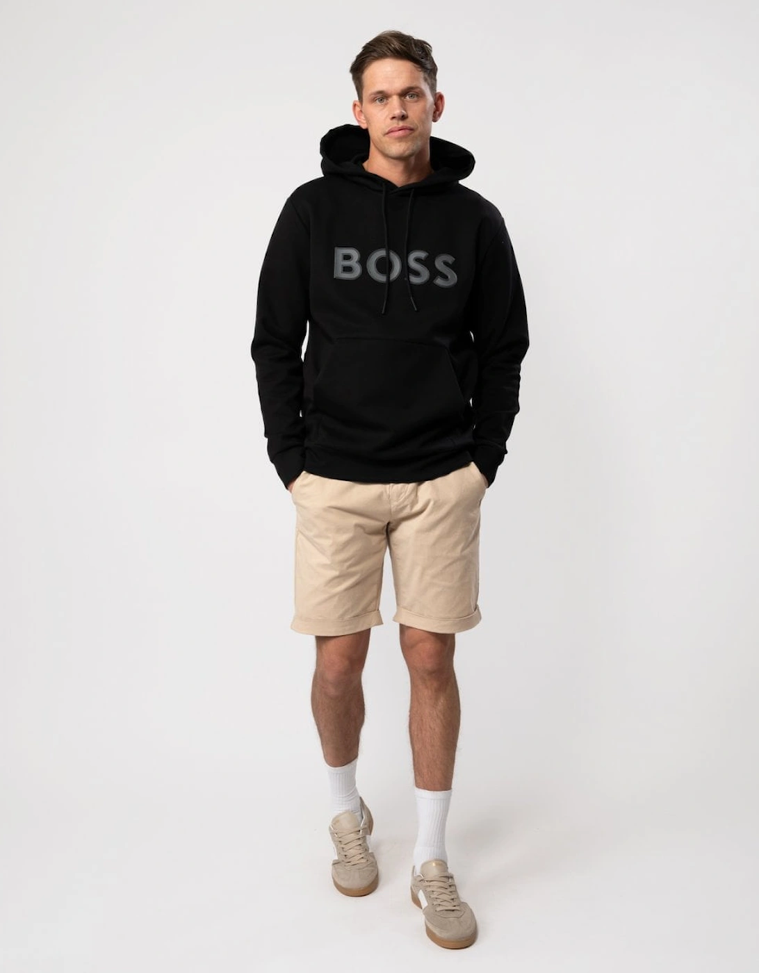 BOSS Green Soody 1 Mens Pullover Hoodie with Logo Print
