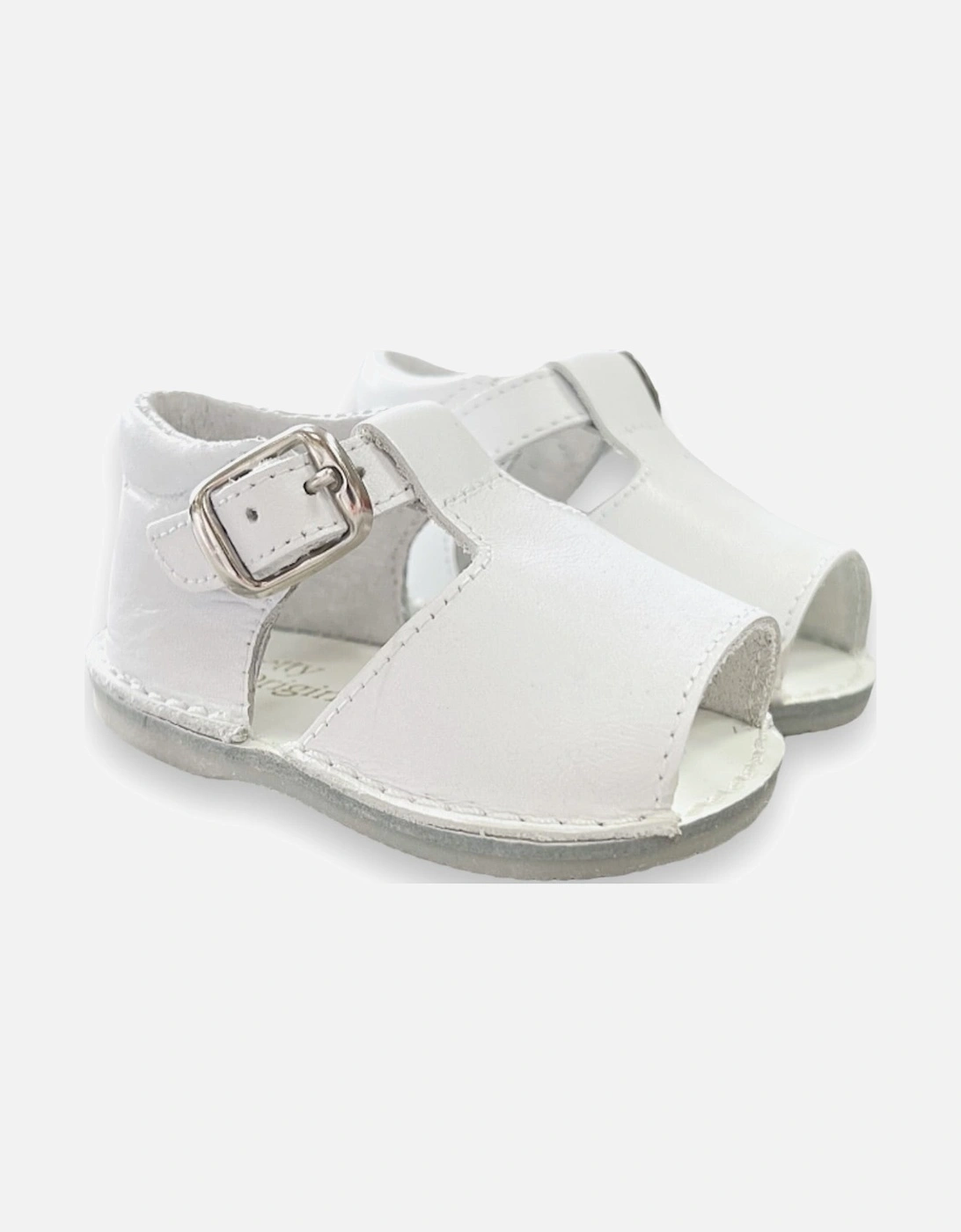 Boys White Rubber Sole Sandals, 4 of 3