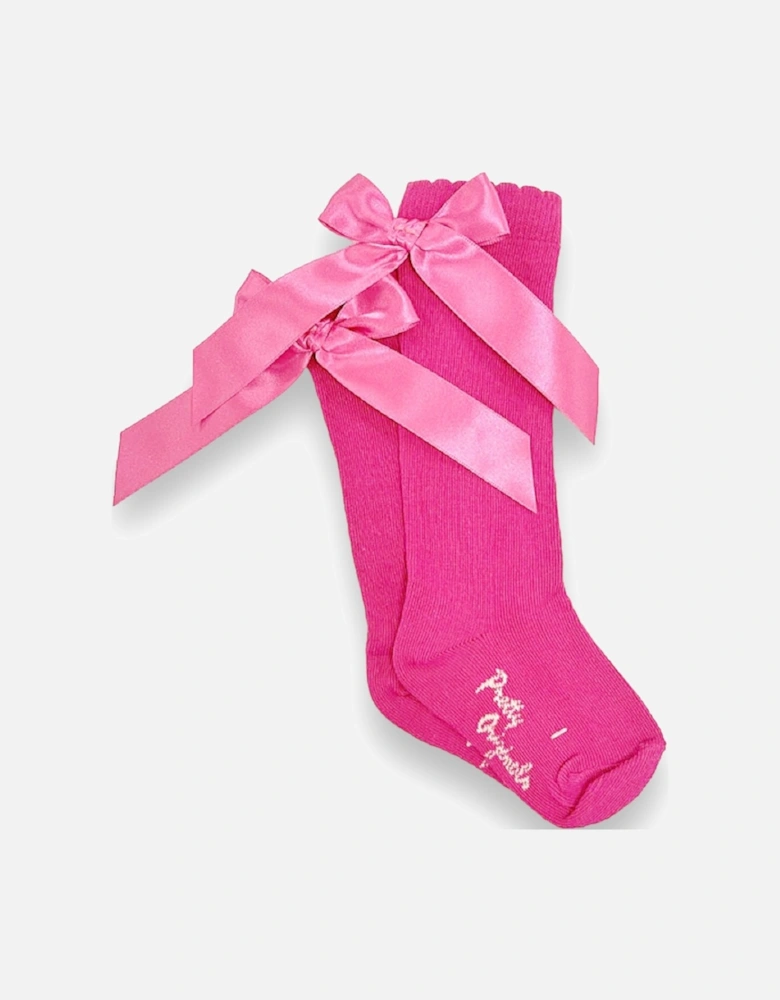 Fuchsia Pink Knee Socks