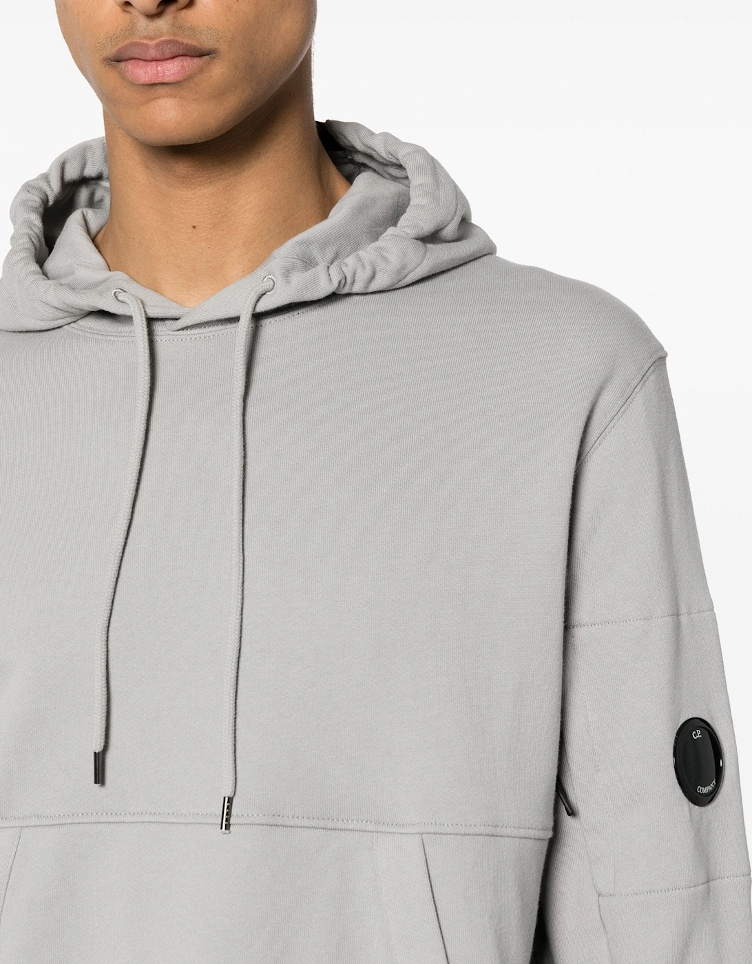 Diagonal Raised Hoodie Grey