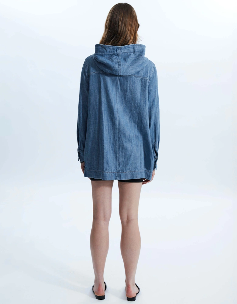 Denim Blaser With Hood