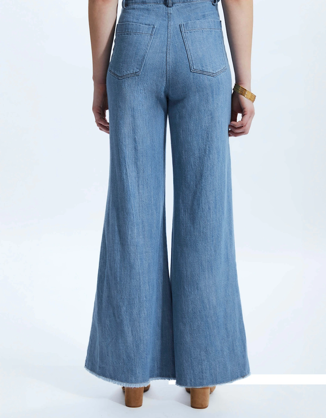 Wide Leg Denim Trousers