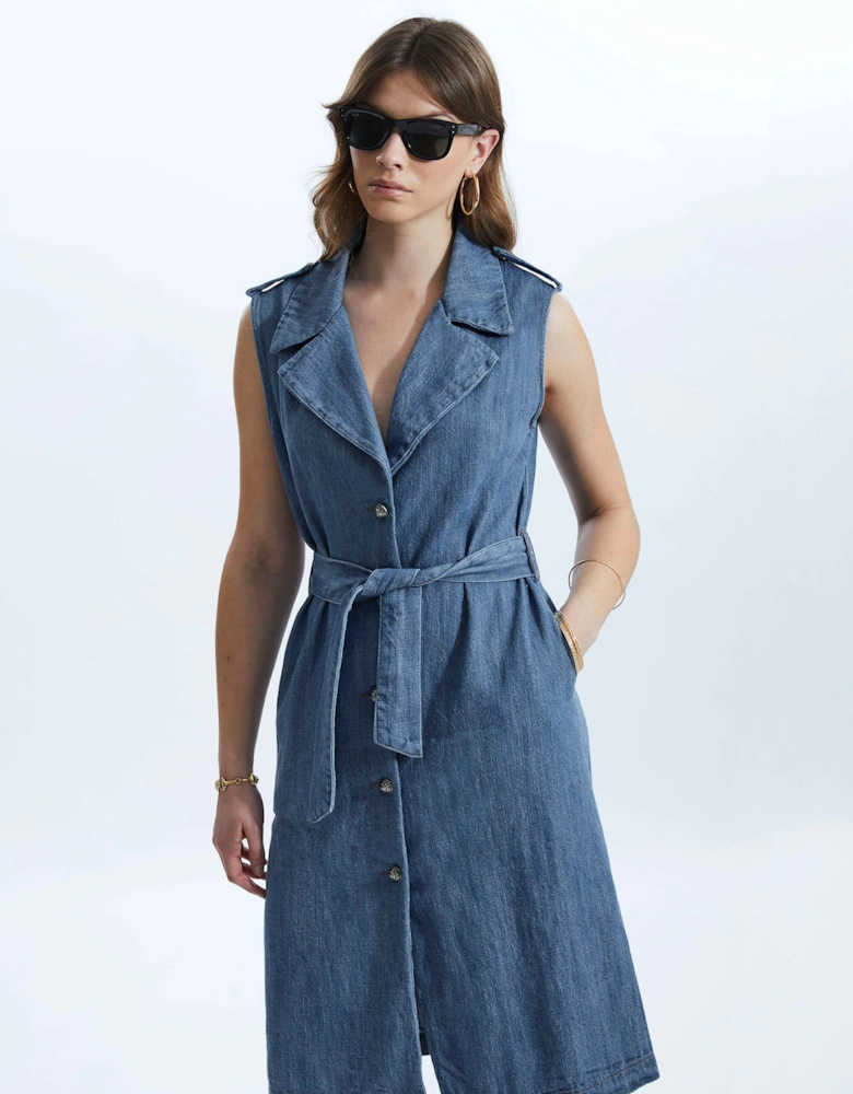 Long Denim Gilet