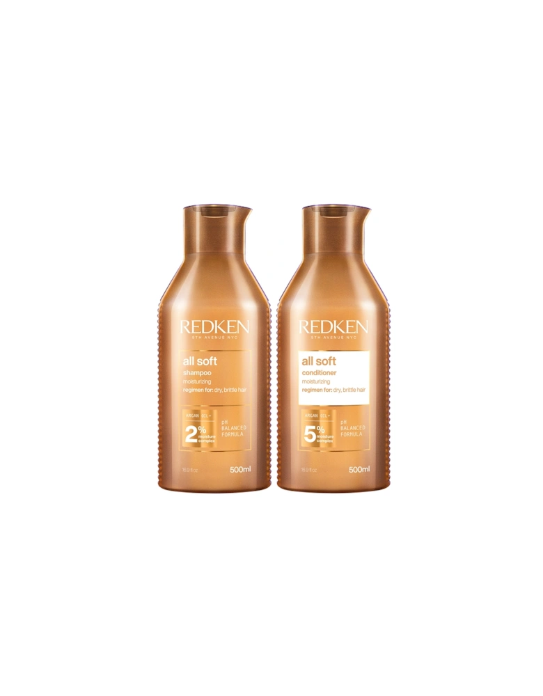 All Soft Shampoo and Conditioner Routine for Dry, Brittle Hair 500ml