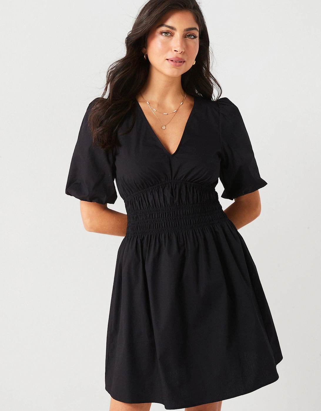 Short Sleeve Cotton Mini Dress, 2 of 1