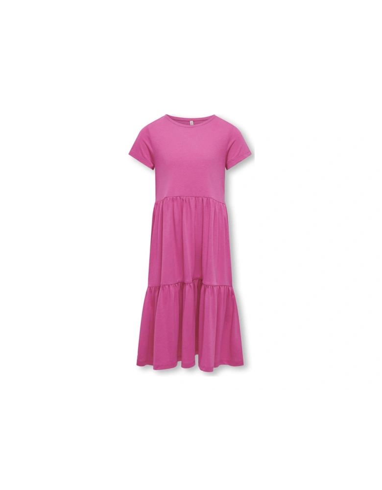 Girls Short Sleeve Maxi Dress - Pink