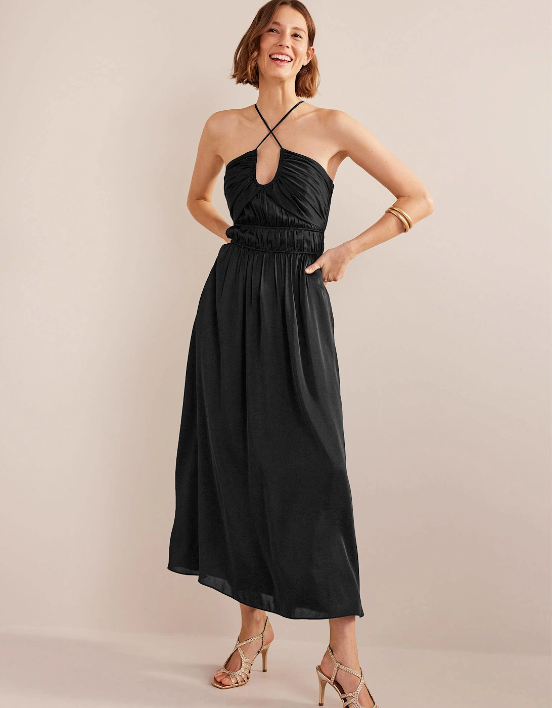 Ruched Bust Satin Maxi Dress, 8 of 7