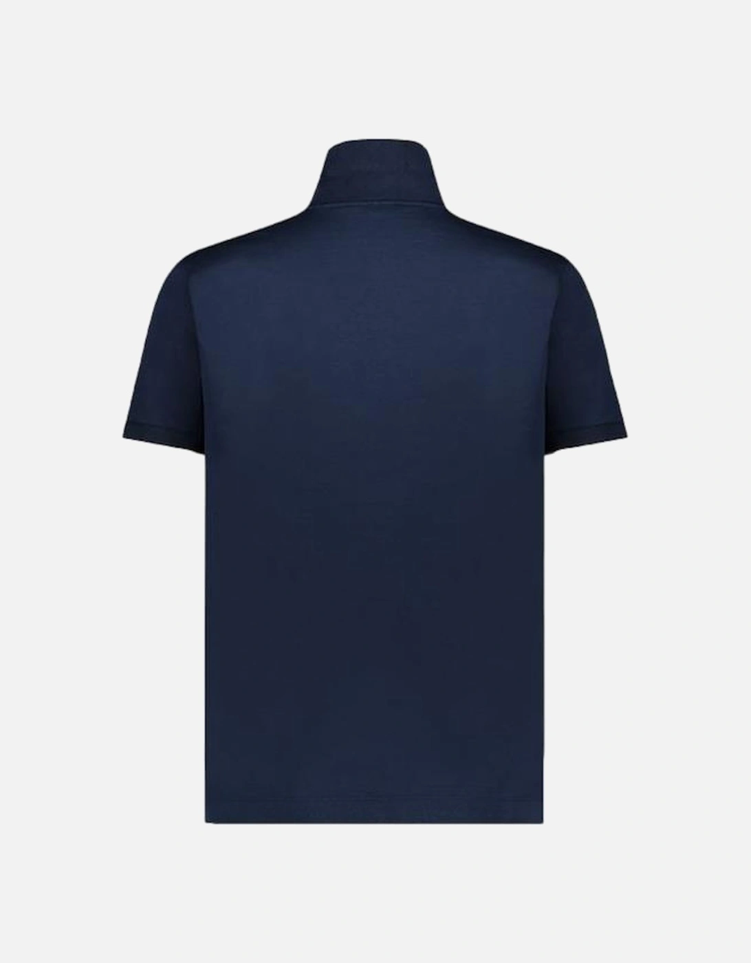 Pique Polo Shirt With Logo Print 013 Navy