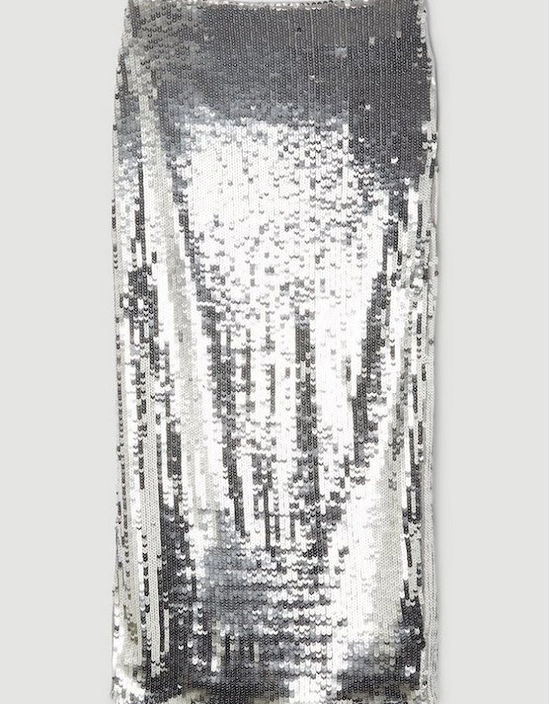 Sequin Front Split Woven Midi Skirt