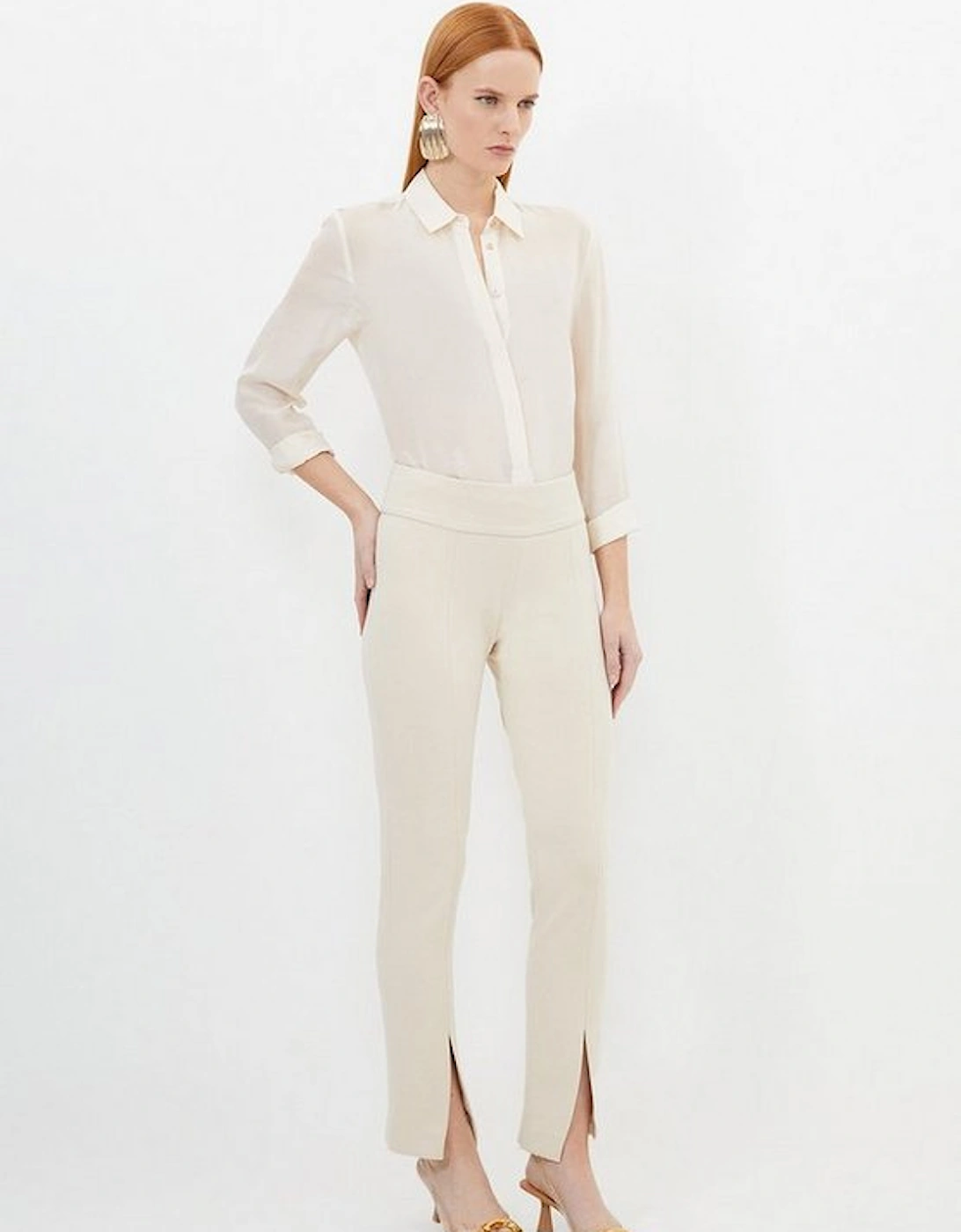 Petite Tailored Split Hem Leggings, 4 of 3