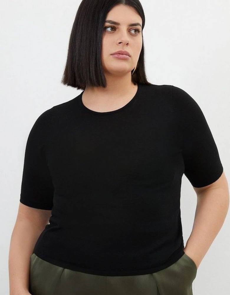 Plus Size Cotton Blend Short Sleeve Knit Tee