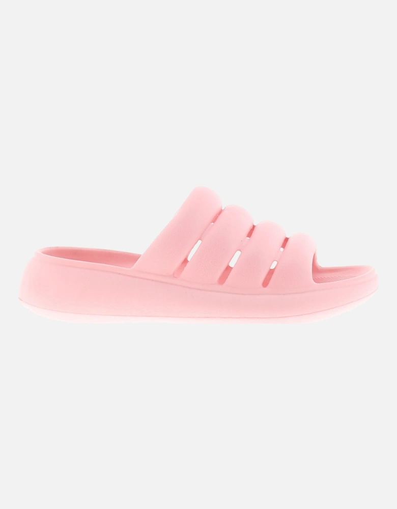 Womens Flat Jelly Sandals Smooth Slip On pink UK Size