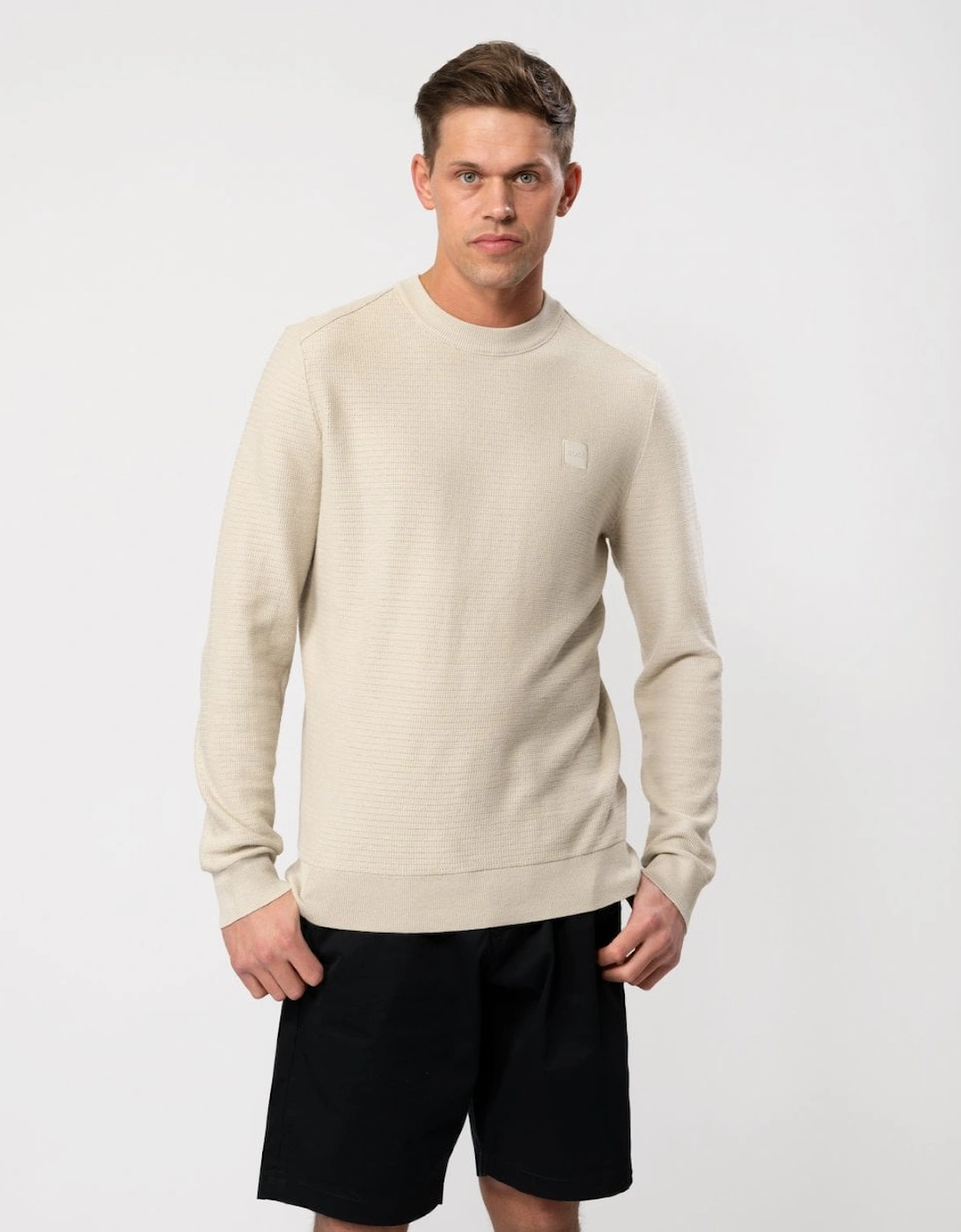 Orange Anion Mens Cotton-Cashmere Regular-Fit Sweater with Logo Patch, 5 of 4