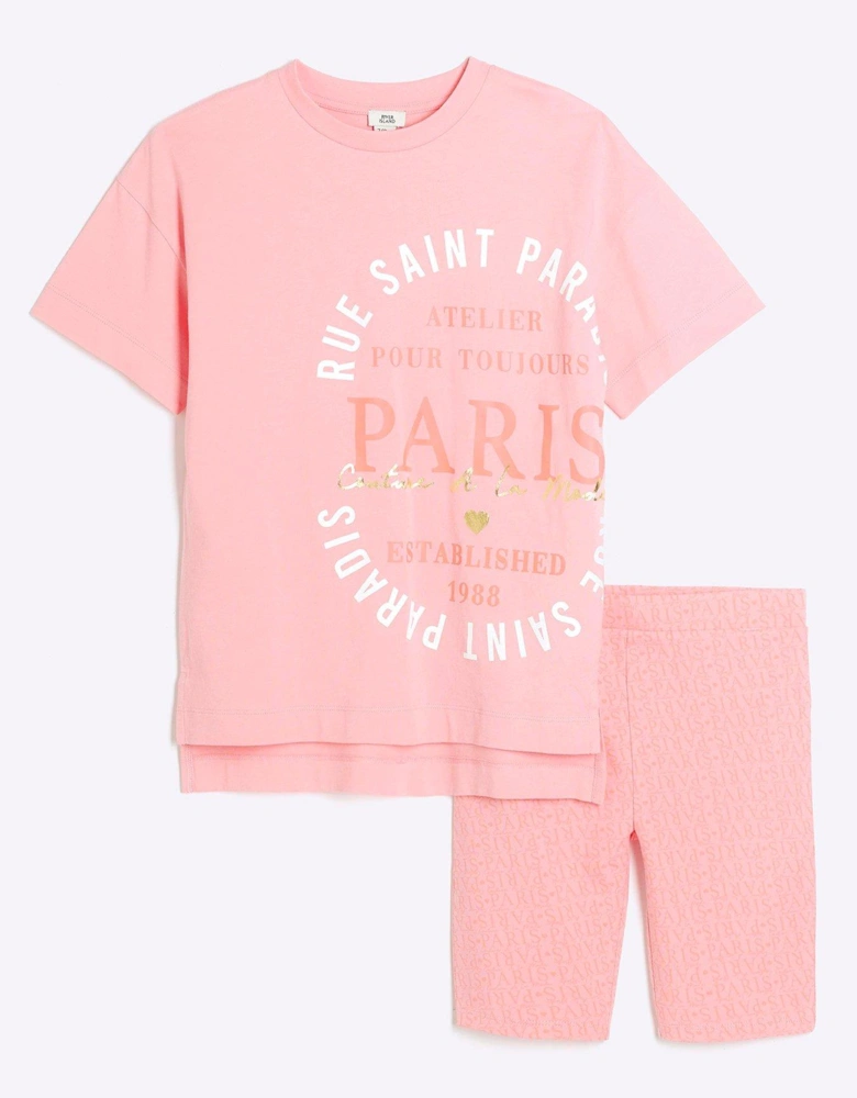 Girls Paris Graphic Set - Orange