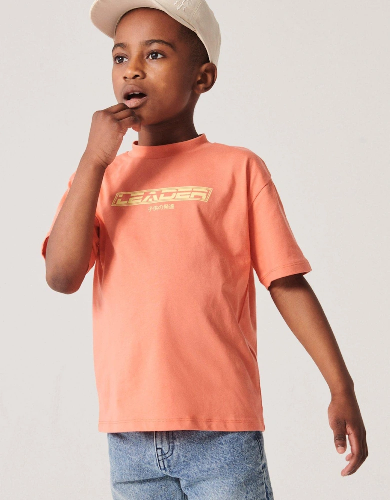 Boys Graphic Back Print T-shirt - Orange
