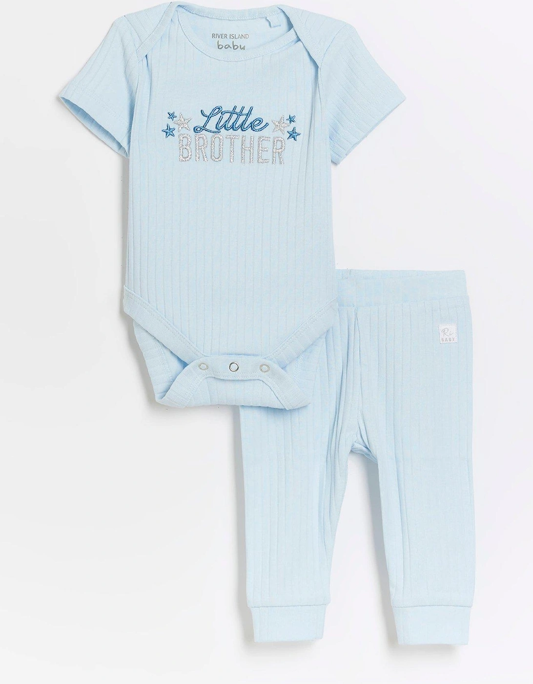 Baby Boys Embroidered All In One Set - Blue, 3 of 2