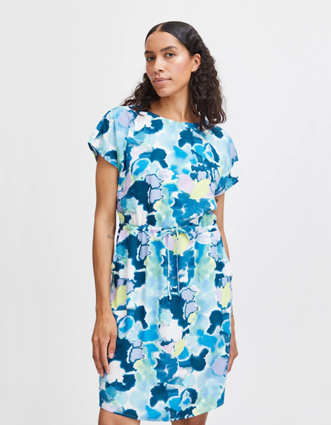 B Young Women's Bymmjoella O Neck Dress Angle Blue Watercolor Mix