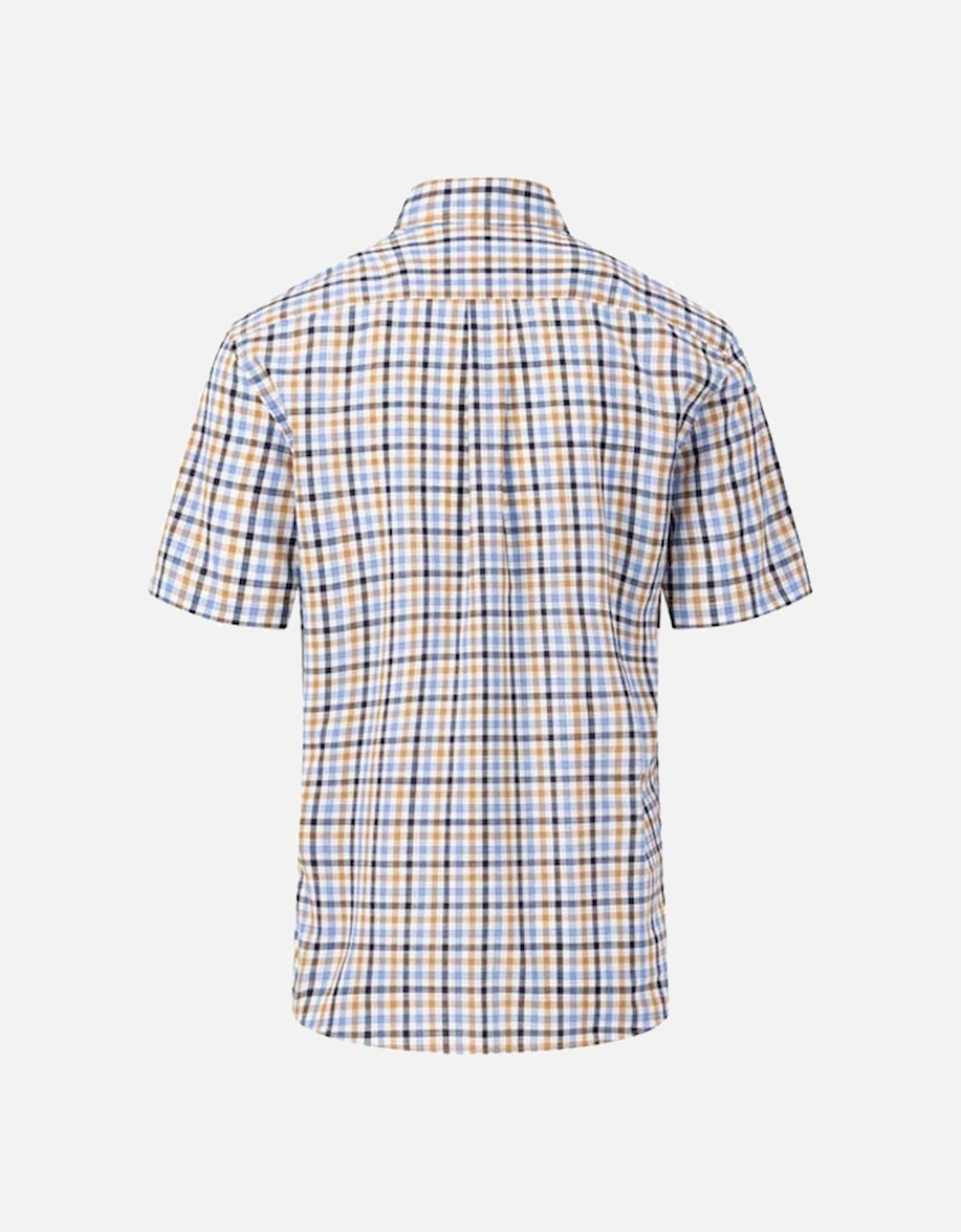 Fynch-Hatton Men's Summer Slub Check Shirt Navy