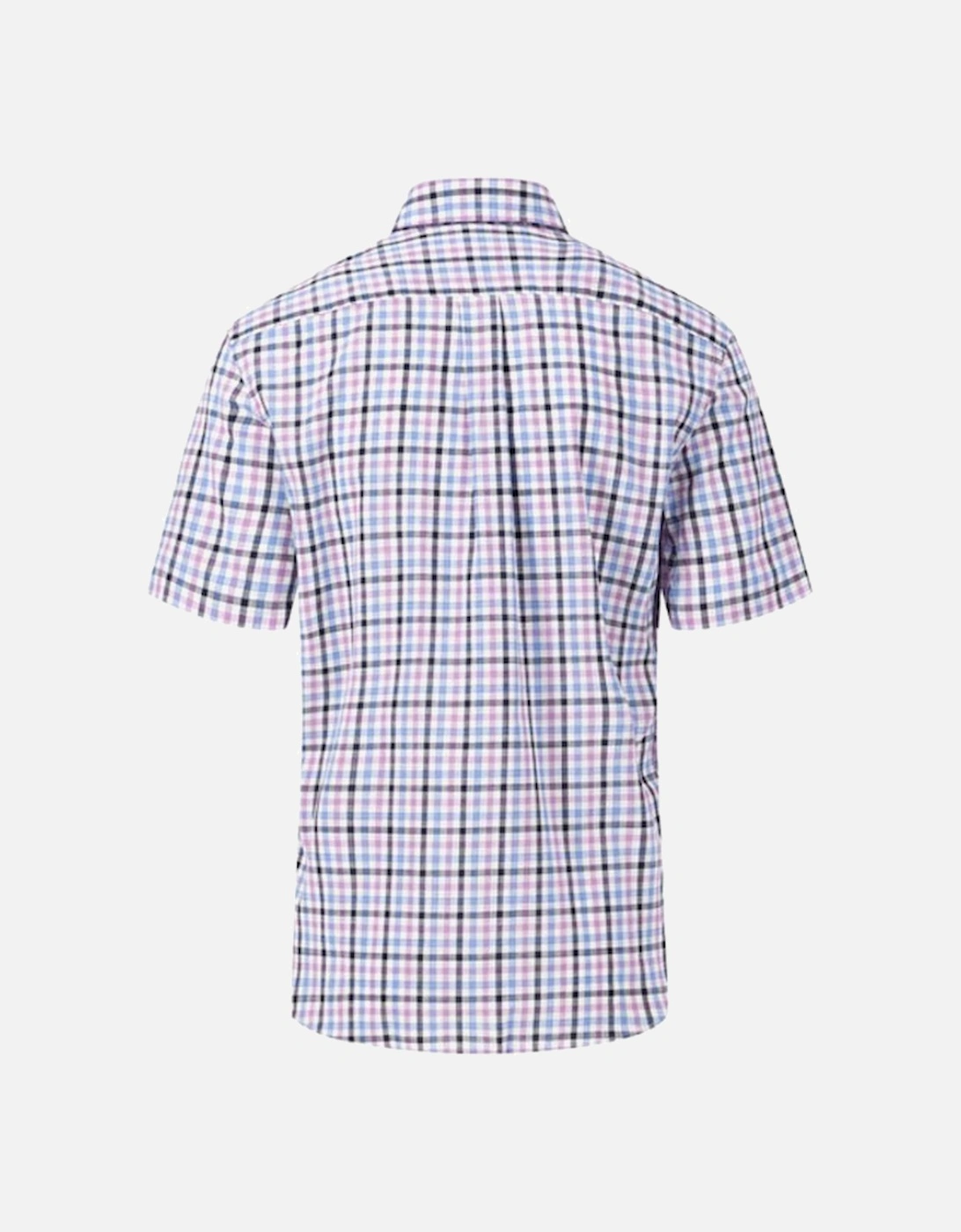 Fynch-Hatton Men's Summer Slub Check Shirt Dusty Lavender