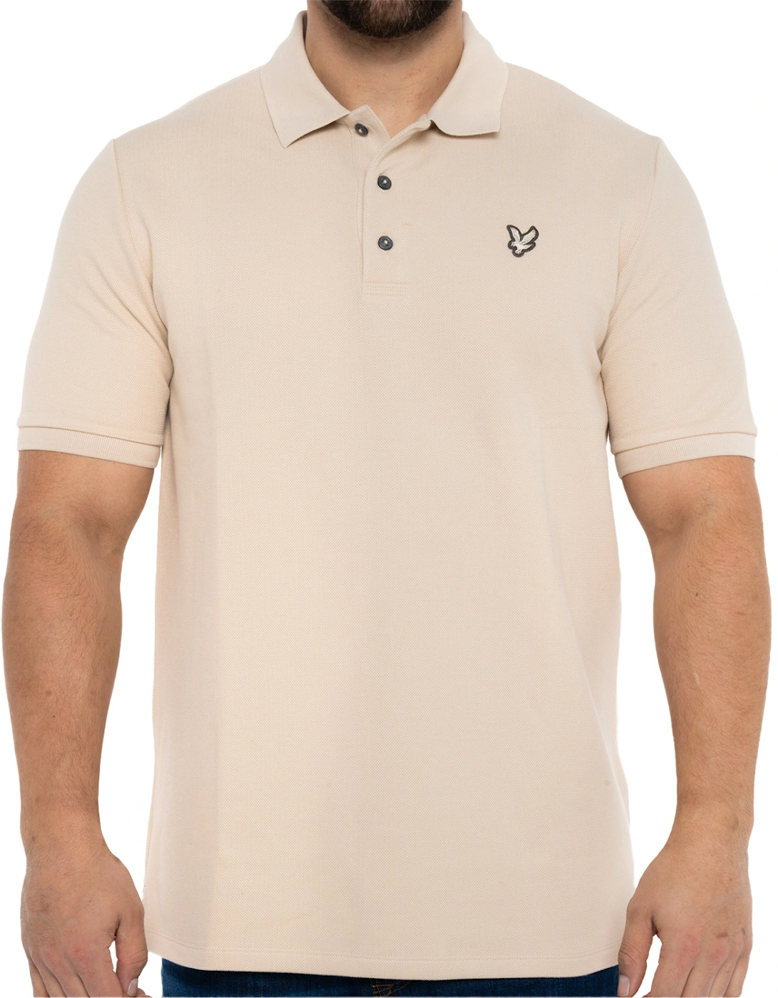 Lyle & Scott Mens Flatback Pique Polo Shirt (Beige), 8 of 7