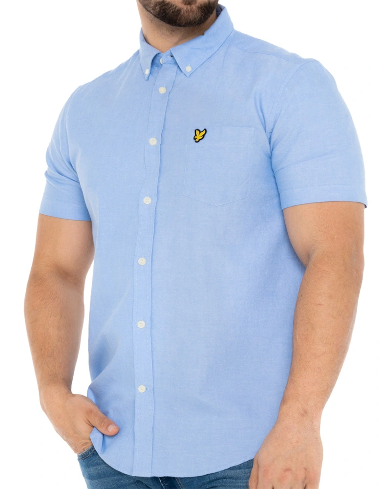 Lyle & Scott Mens Short Sleeve Oxford Shirt (Light Blue)
