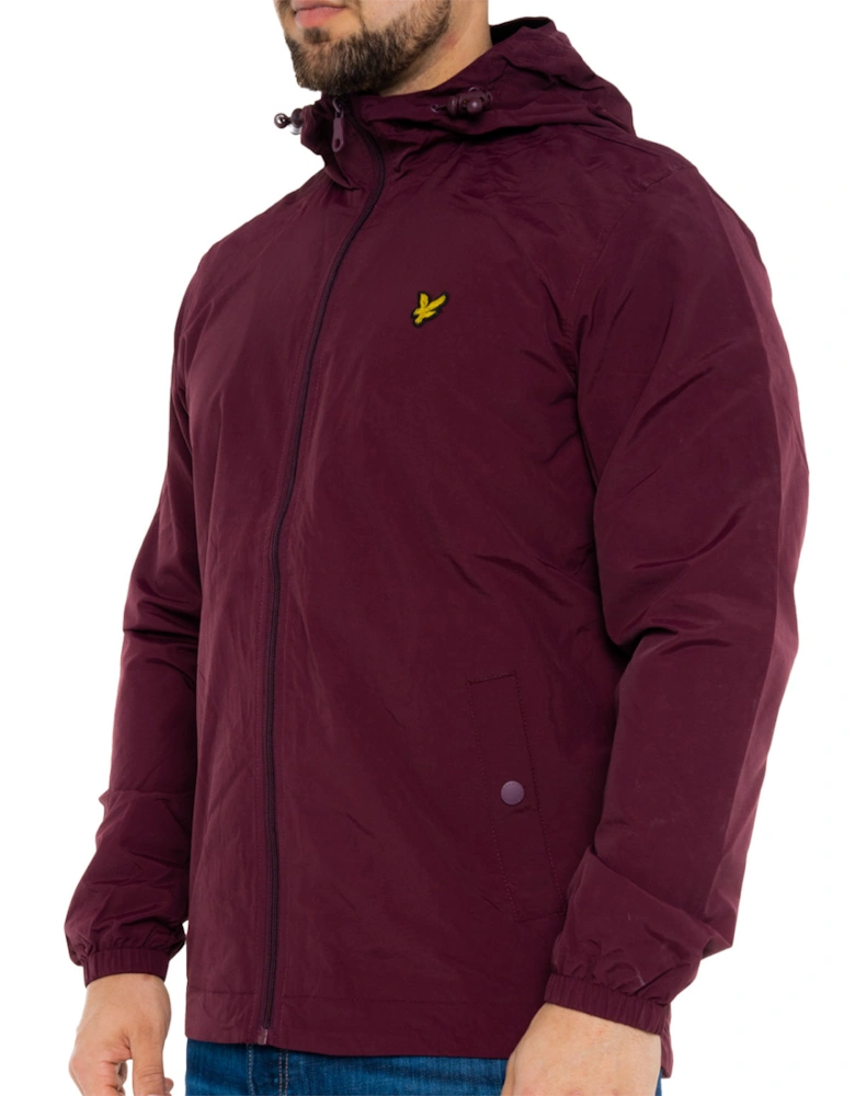 Lyle & Scott Mens Zip Thru Hooded Jacket (Burgundy)