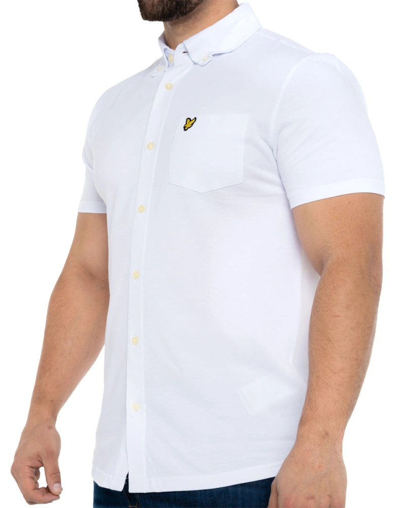 Lyle & Scott Mens Short Sleeve Pique Shirt (White)